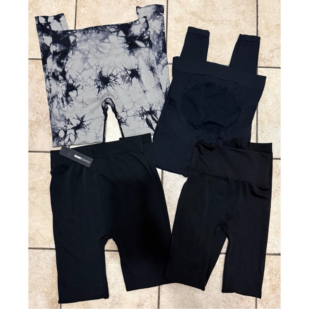 Women’s Cute Leggings lot Fashion Nova Tie dye size Large XL NWT black